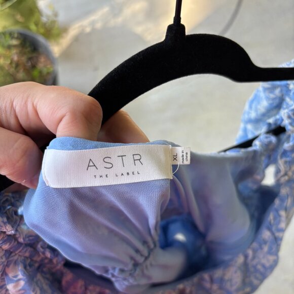 ASTR the Label Cornflower Blue Puff Sleeve Peasant Mini Dress Size XL - Picture 4 of 4